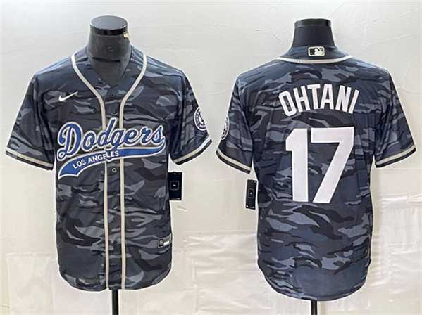Men's Los Angeles Dodgers #17 Shohei Ohtani Gray Camo Cool Base With Patch Stitched Jersey,We sell and wholesale Men's Los Angeles Dodgers #17 Shohei Ohtani Gray Camo Cool Base With Patch Stitched Jersey on line form chian!